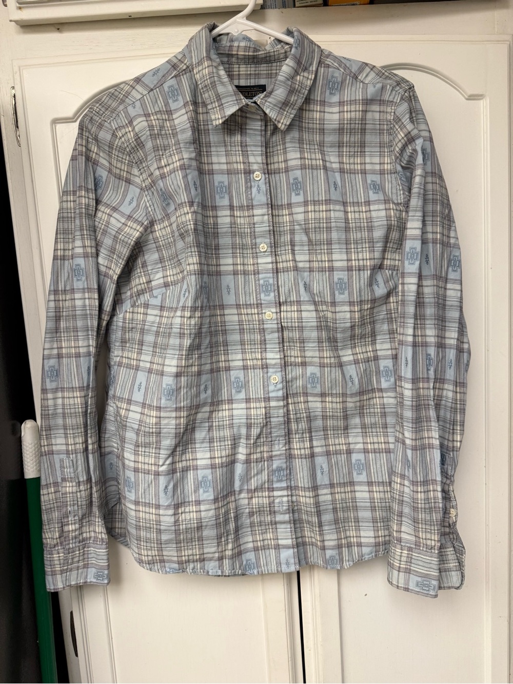 Pendleton Light Blue and Gray Plaid Button-Down Shirt